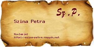 Szina Petra névjegykártya