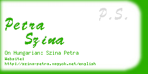 petra szina business card